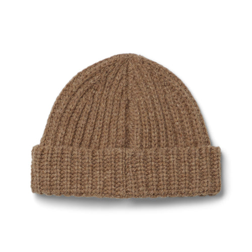 MARNI Hand-Stitched Logo Ribbed Beanie (Hazelnut) Hats