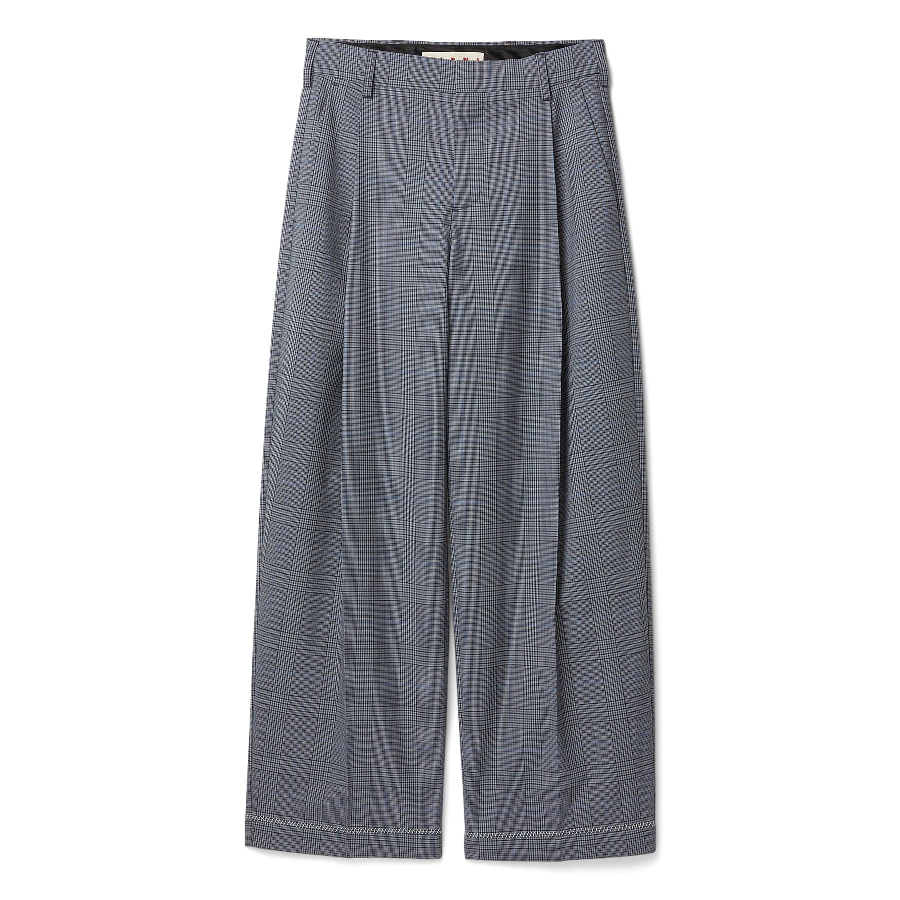 MARNI Prince of Wales Wool Check Trousers (Truffle) Trousers
