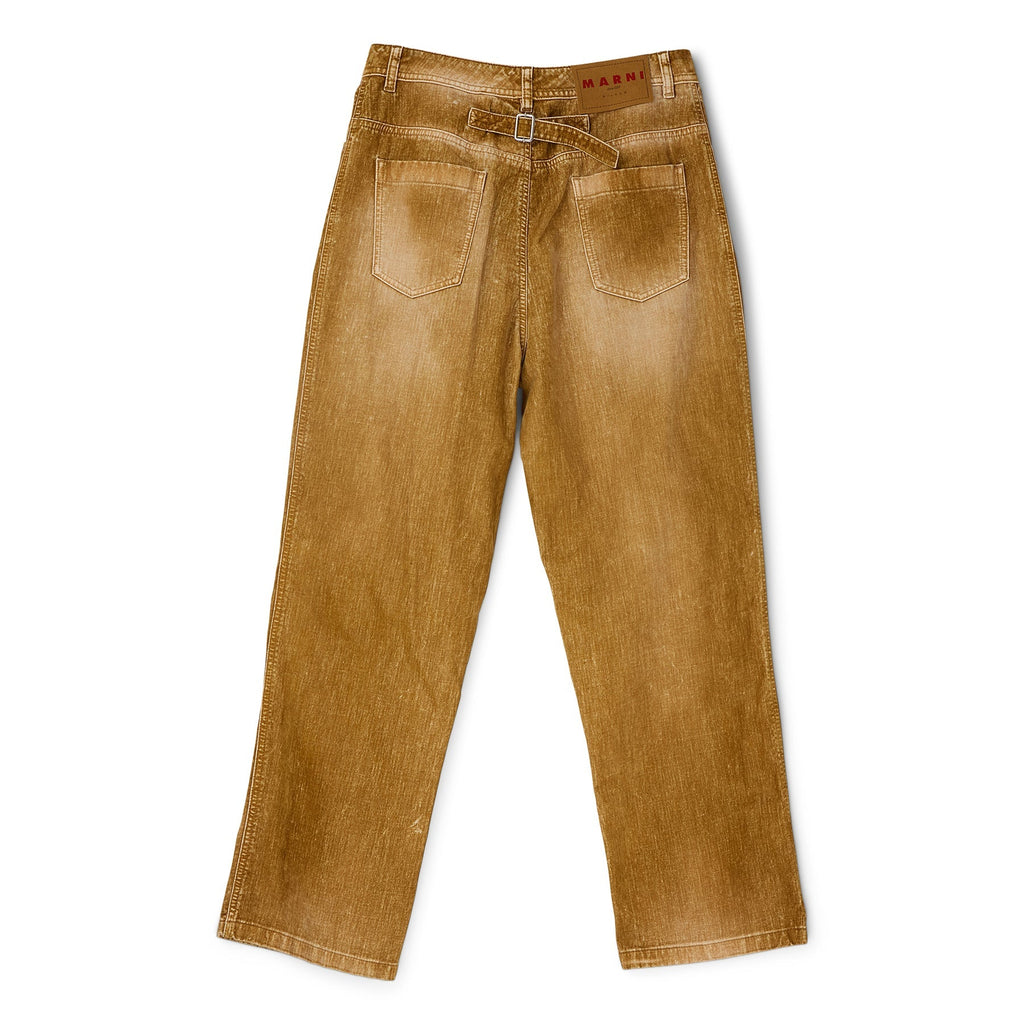 MARNI Flocked Denim Trousers (Beige) Trousers