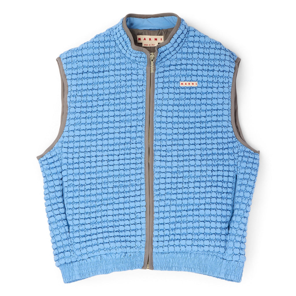 MARNI Puckering Nylon Vest (Iris Blue) Top