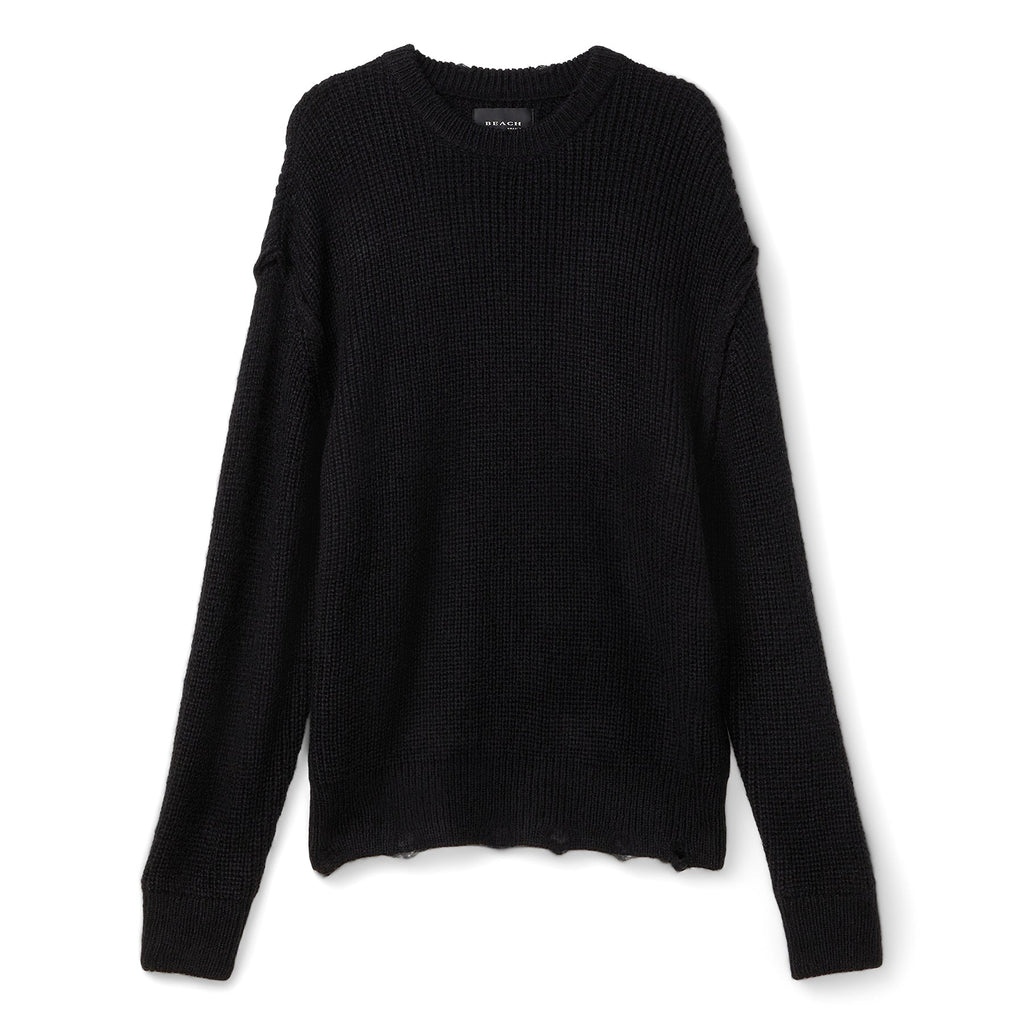 Beach Brains Session Knit Sweater (Black) Top