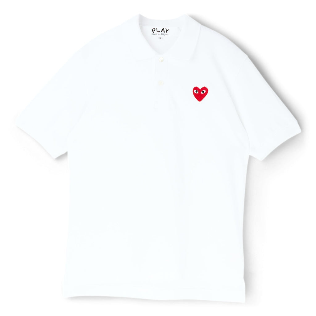 Comme Des Garcons PLAY Red Emblem T-Shirt (White) Top
