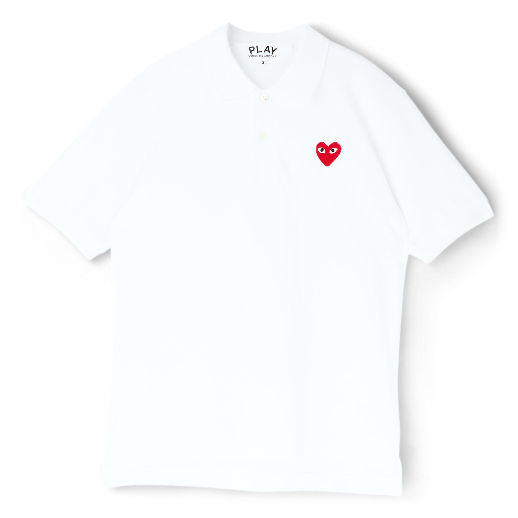 Comme Des Garcons PLAY Red Emblem T-Shirt (White) Top
