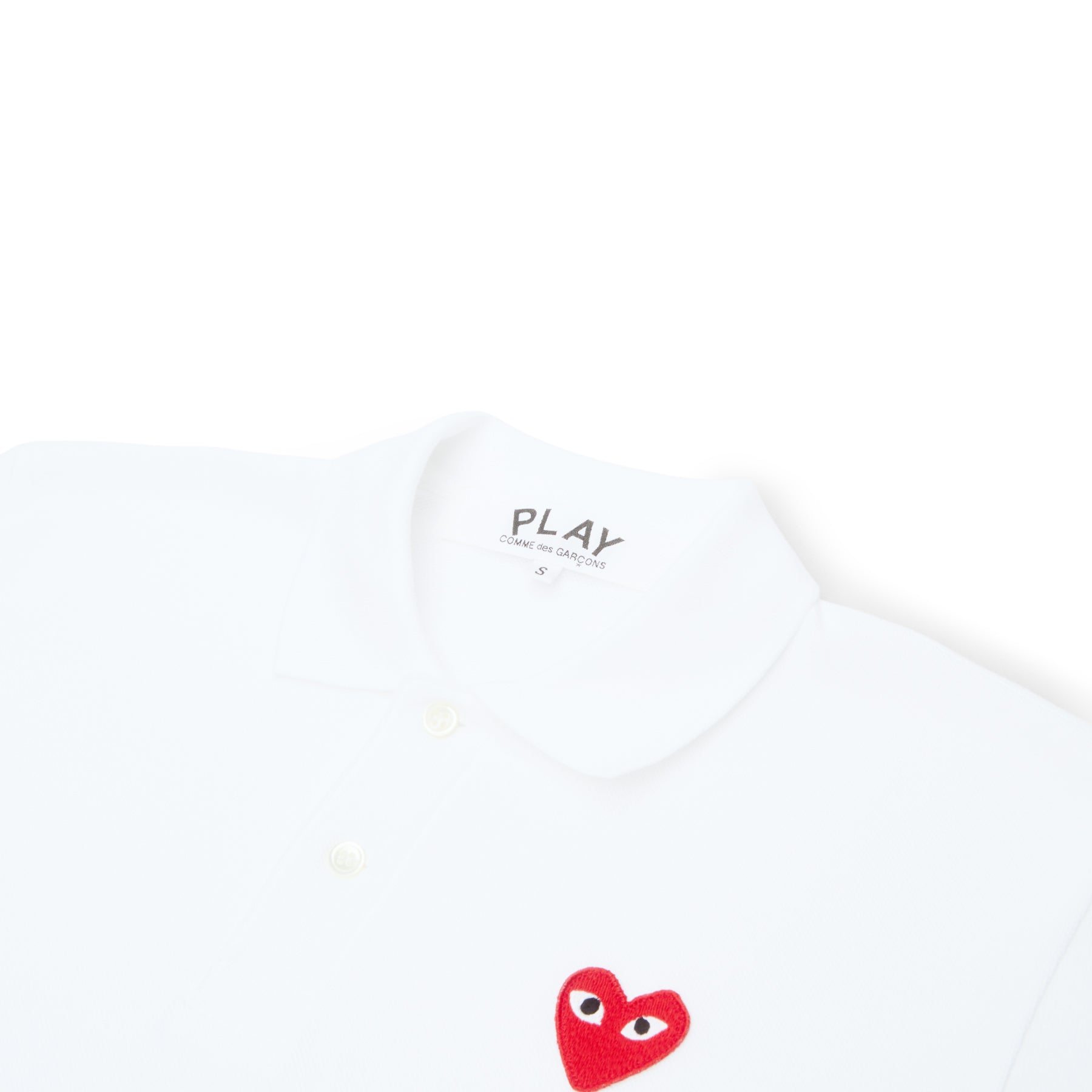 Comme Des Garcons PLAY Red Emblem T-Shirt (White) Top