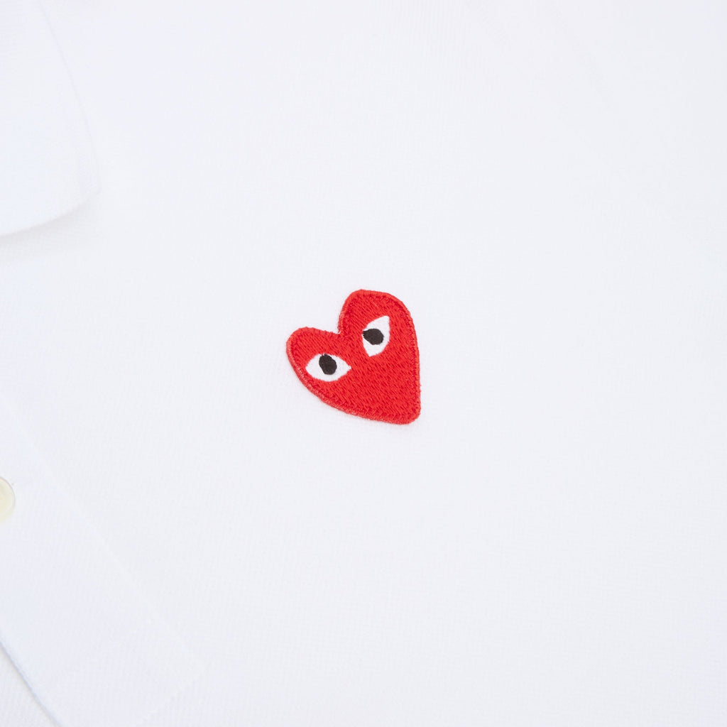 Comme Des Garcons PLAY Red Emblem T-Shirt (White) Top