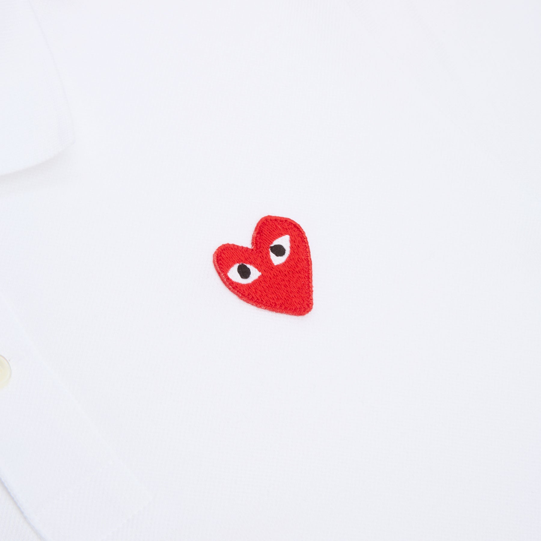 Comme Des Garcons PLAY Red Emblem T-Shirt (White) Top