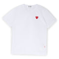 Comme Des Garcons PLAY Mesh Red Emblem T-Shirt (White) Top