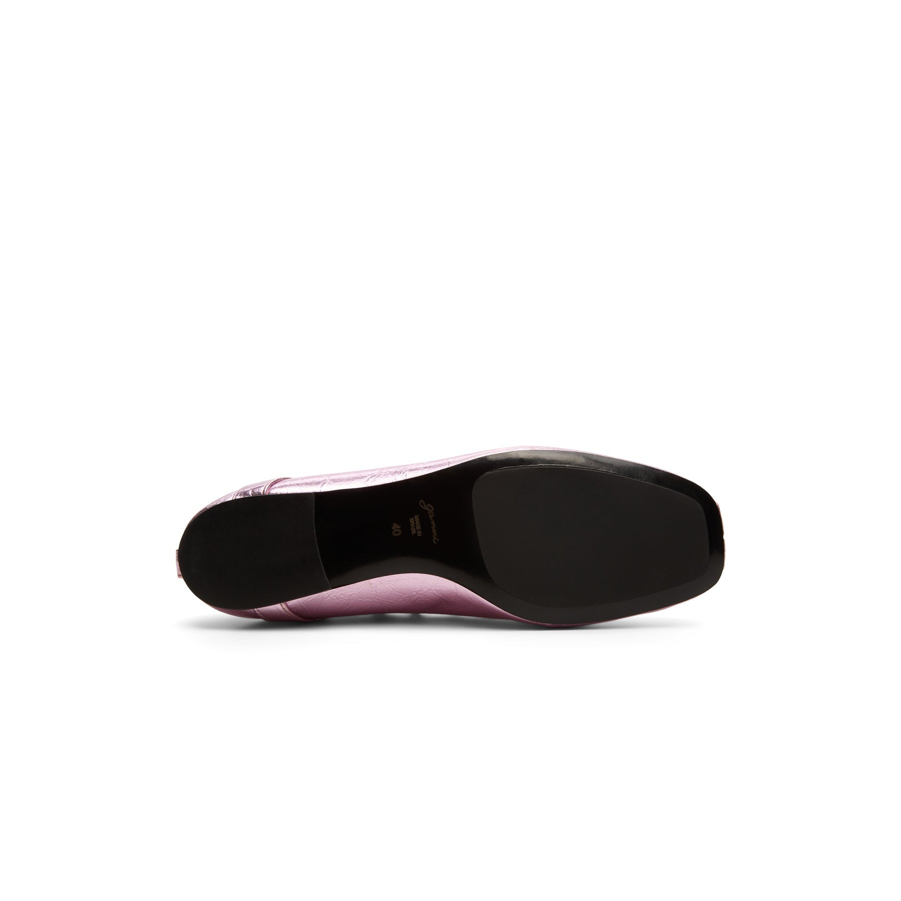 ganni-eyelets-lace-up-ballerina-crinkle-metallic-cameo-pink  Footwear