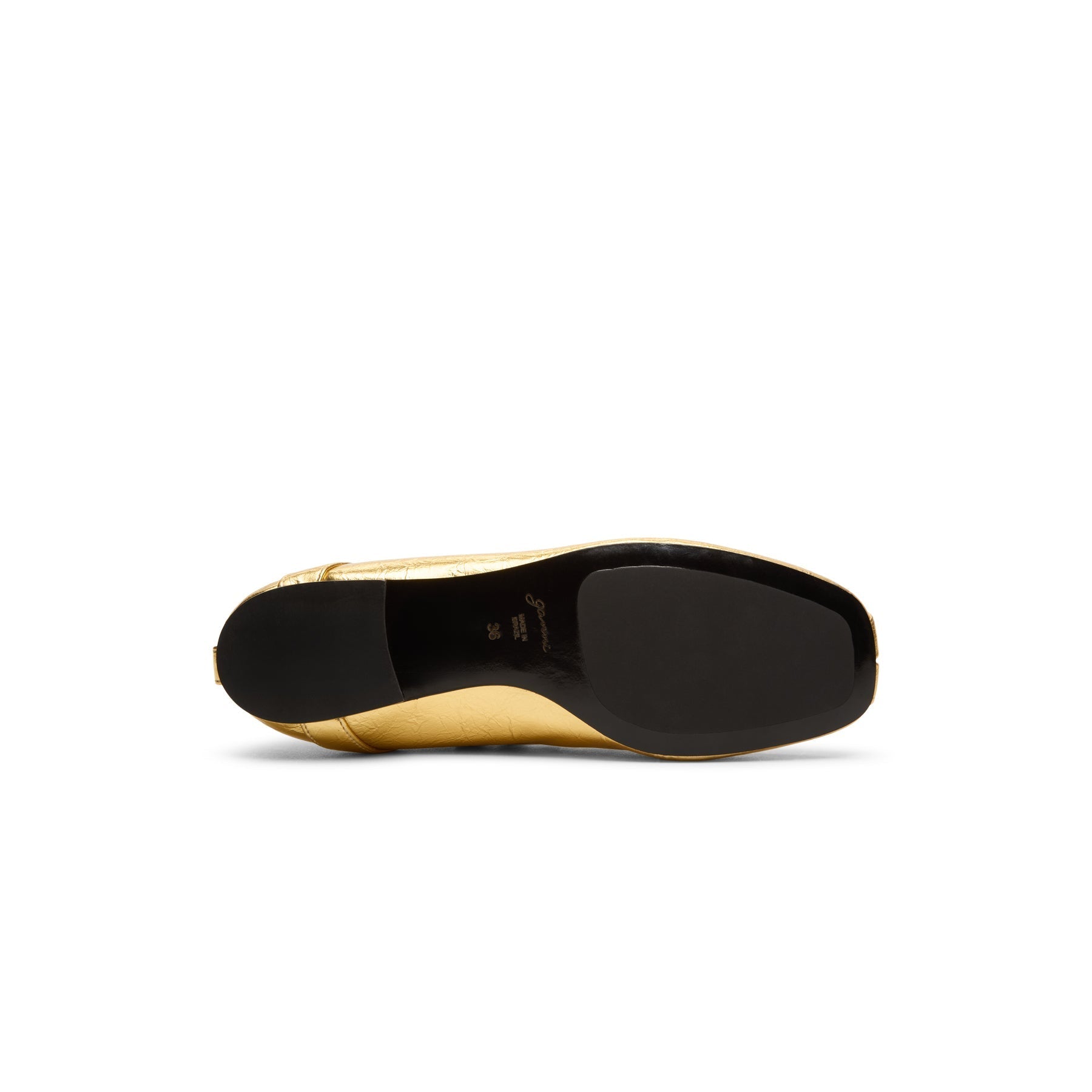ganni-eyelets-lace-up-ballerina-crinkle-metallic-gold  Footwear