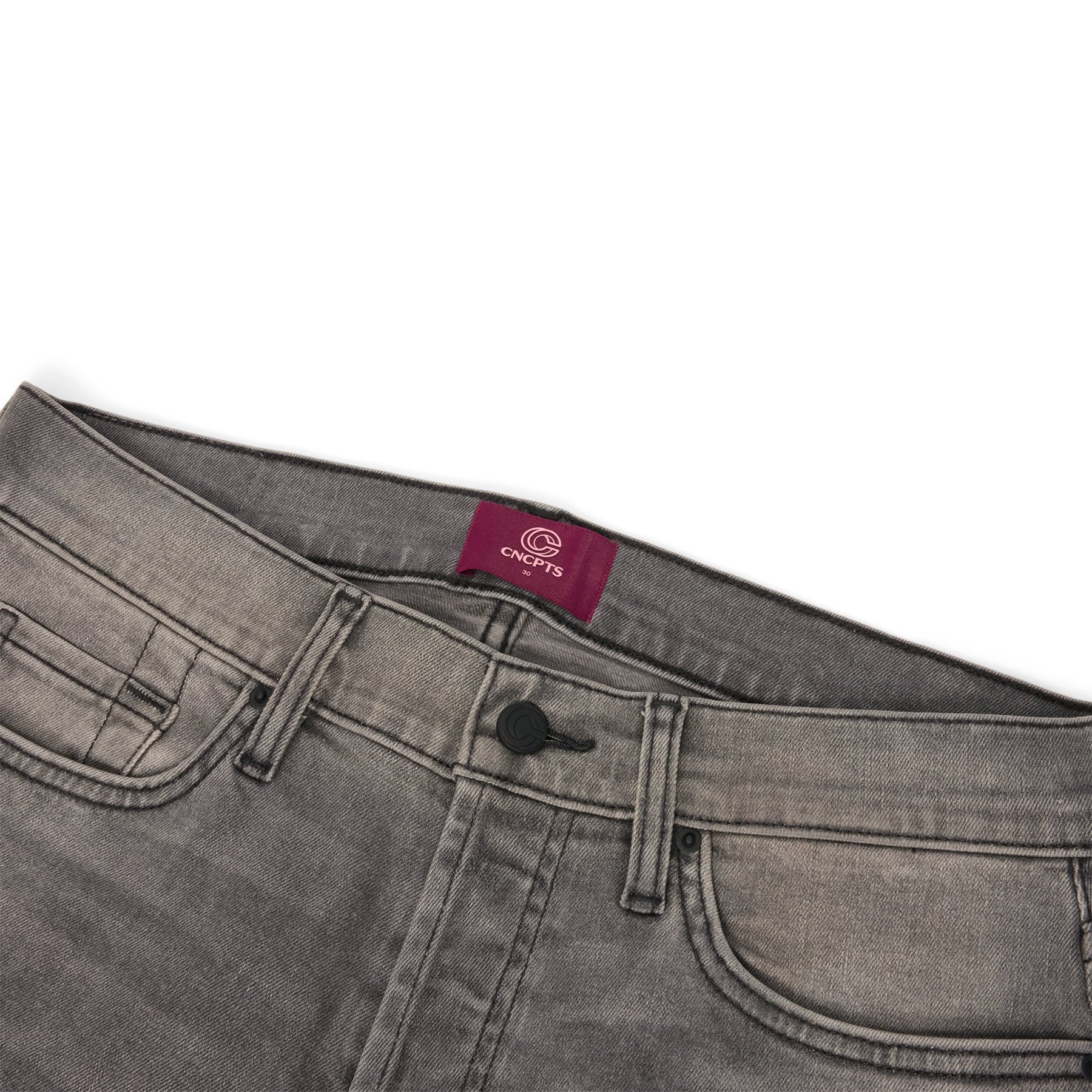 CNCPTS Coated Straight Denim (Black/Grey) Trousers