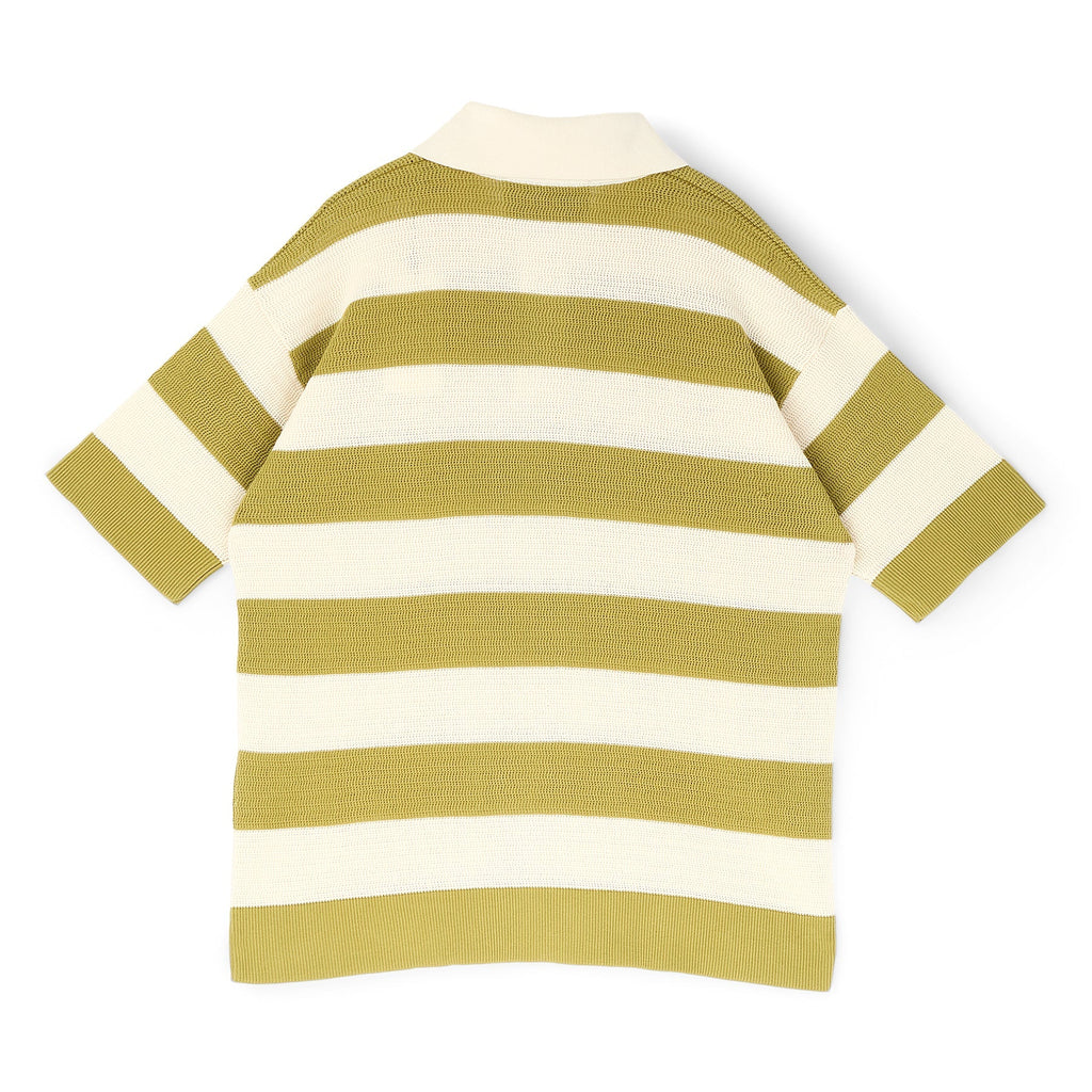 AMI Short Sleeves Polo With AMI De Coeur Patch (Blanc creme/Matcha) Top