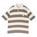 AMI Short Sleeves Polo With AMI De Coeur Patch (Blanc creme/Carbone) Top