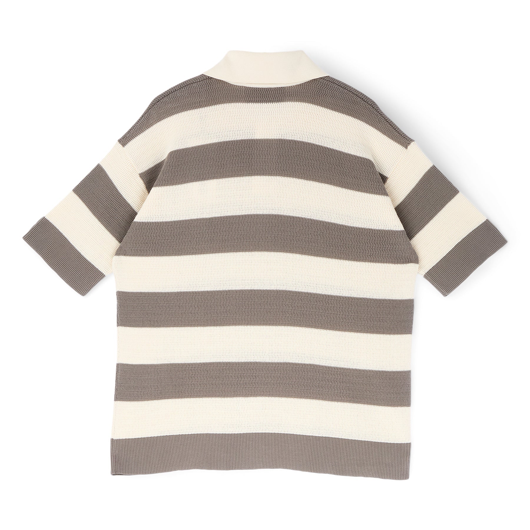AMI Short Sleeves Polo With AMI De Coeur Patch (Blanc creme/Carbone) Top