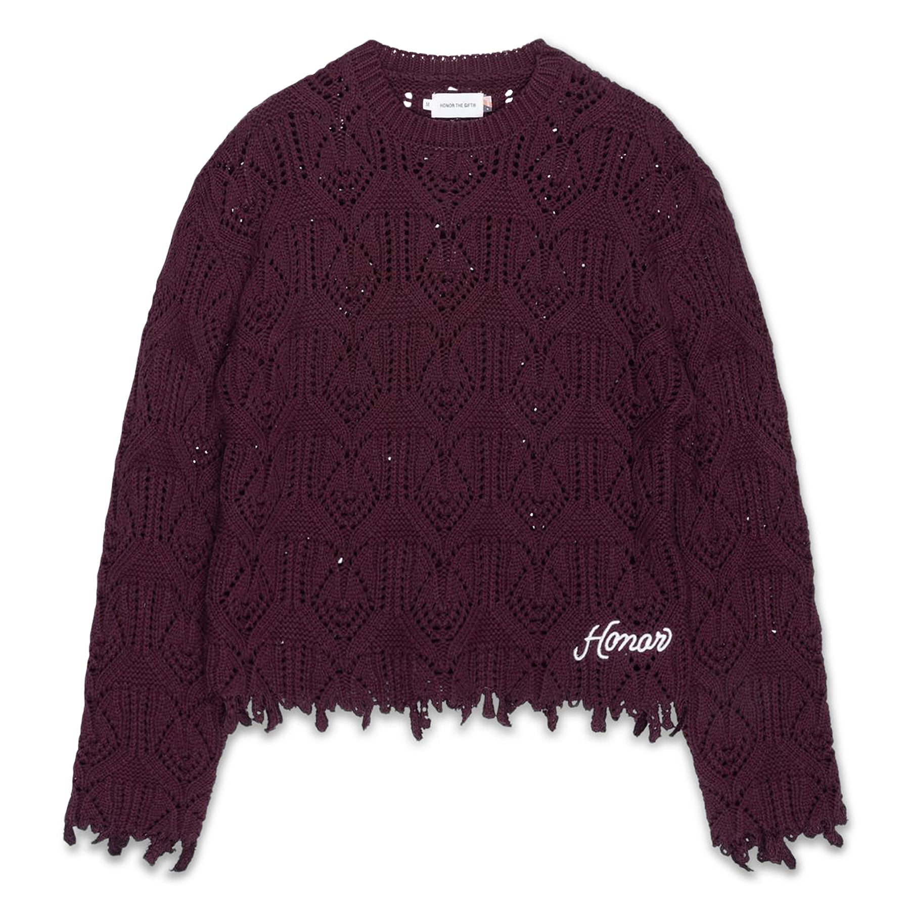 Honor The Gift Cable Sweater (Berry) Top