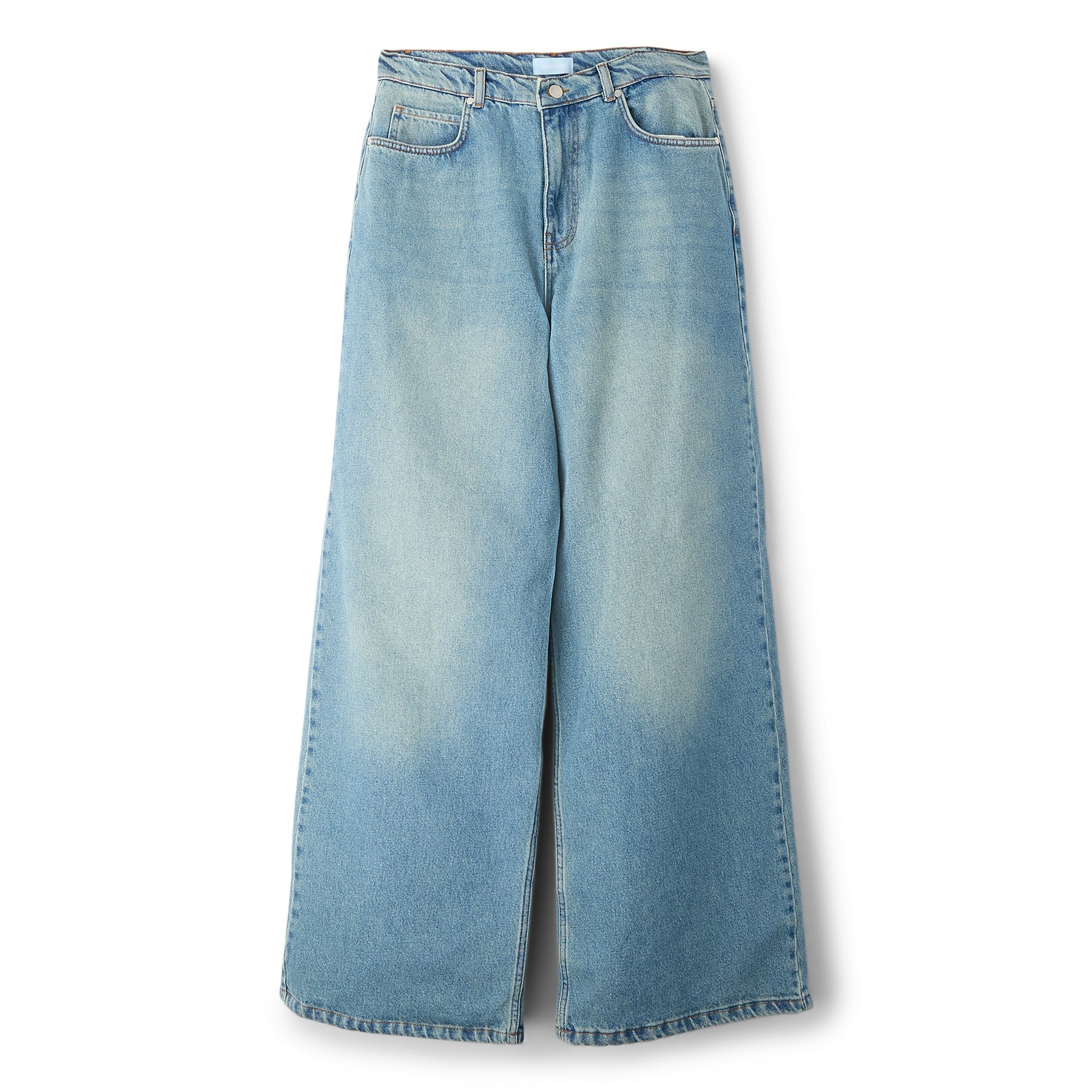 3.Paradis Wide Leg Padded Jeans (Washedblue) Trousers