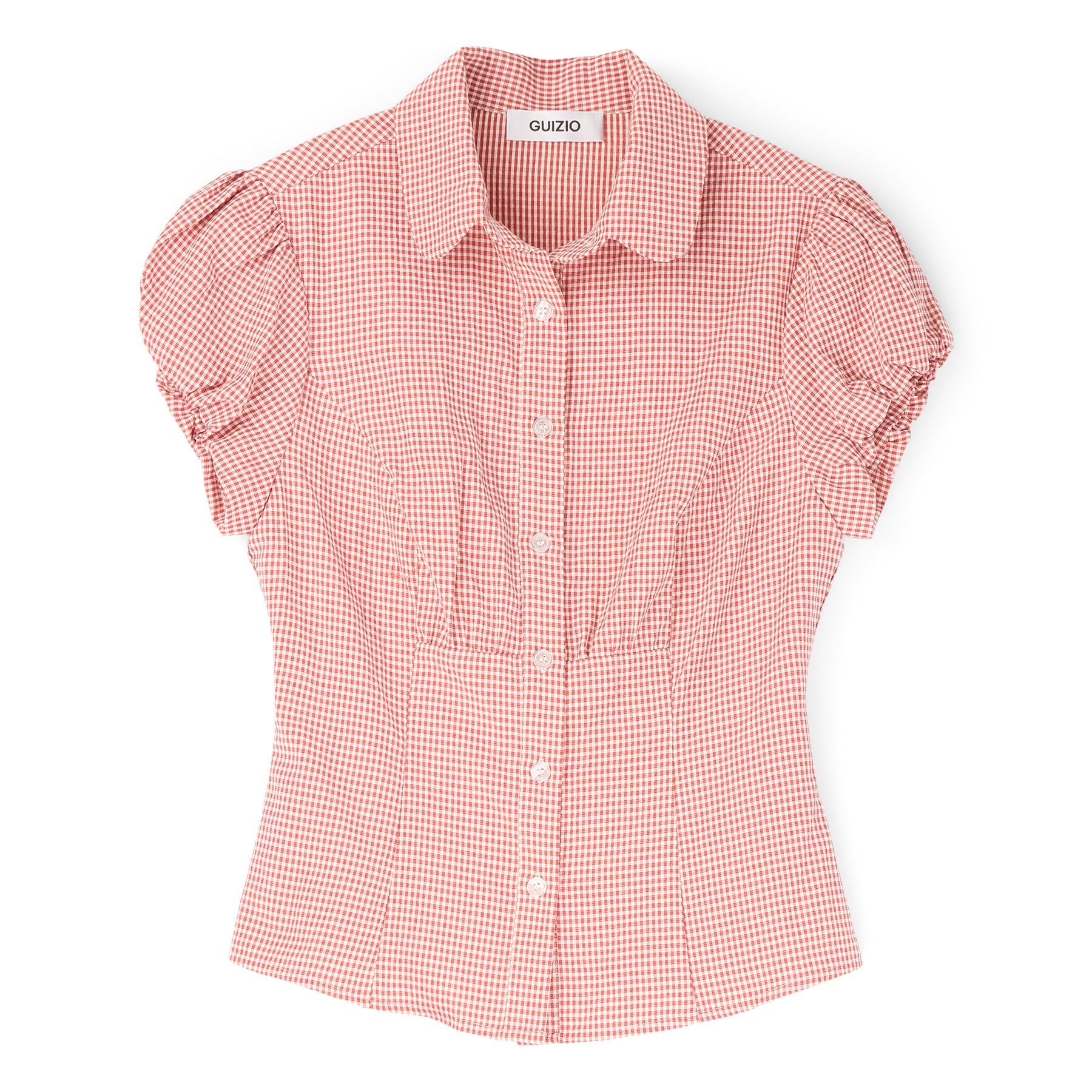 Danielle Guizio Liana Gingham Top (Red love)