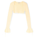 Danielle Guizio Crochet Ruffle Sleeve Bolero (Honey butter) Top