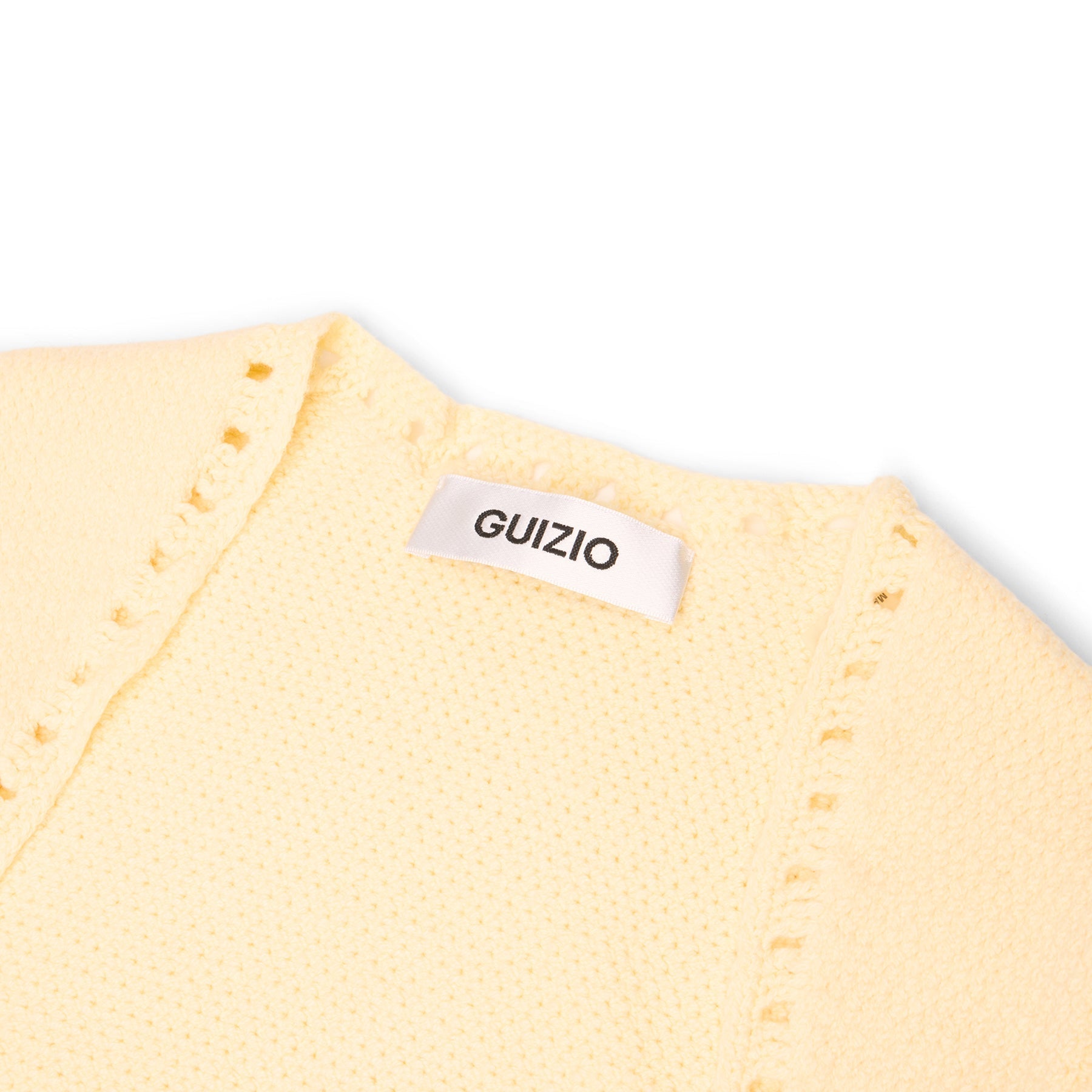 Danielle Guizio Crochet Ruffle Sleeve Bolero (Honey butter) Top