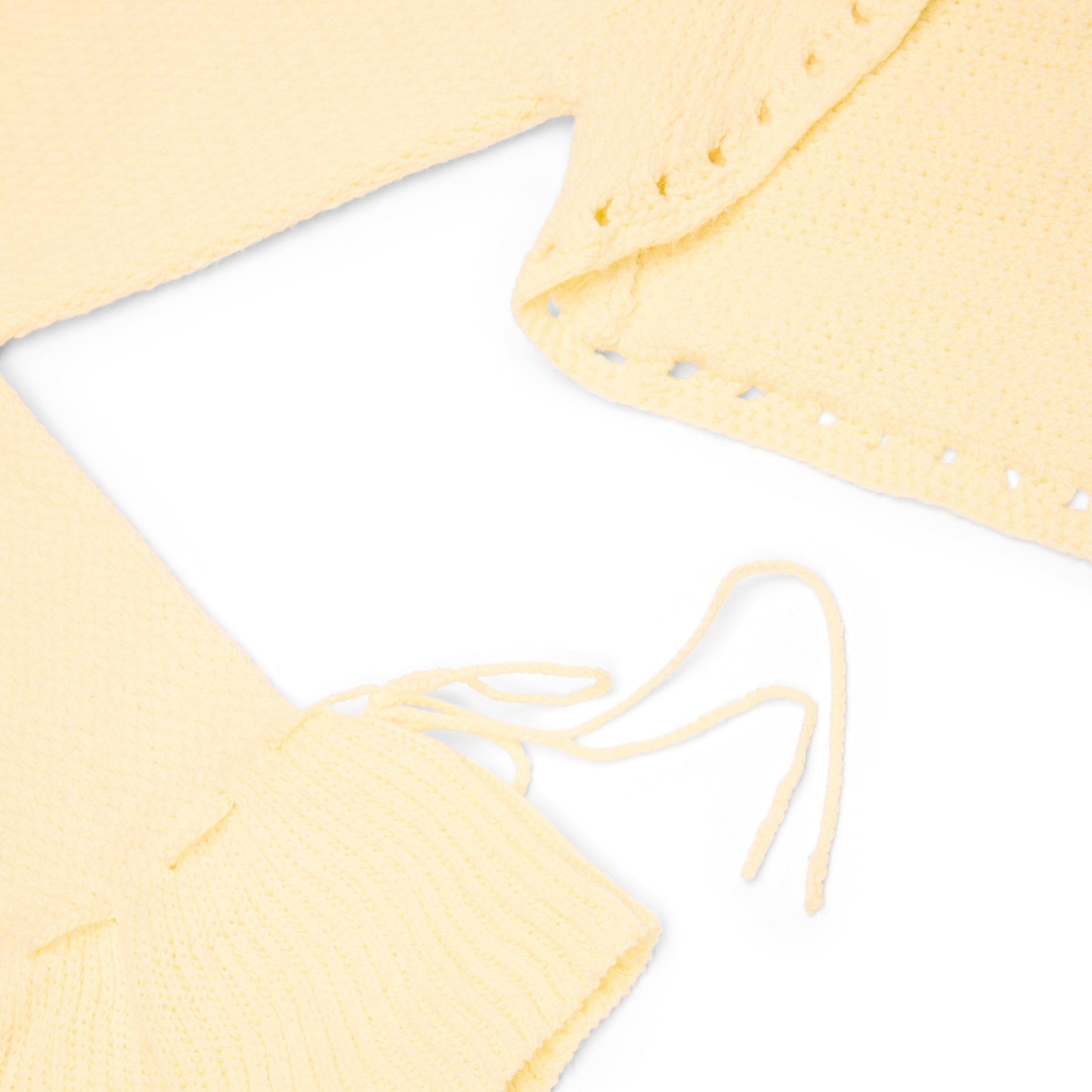 Danielle Guizio Crochet Ruffle Sleeve Bolero (Honey butter) Top
