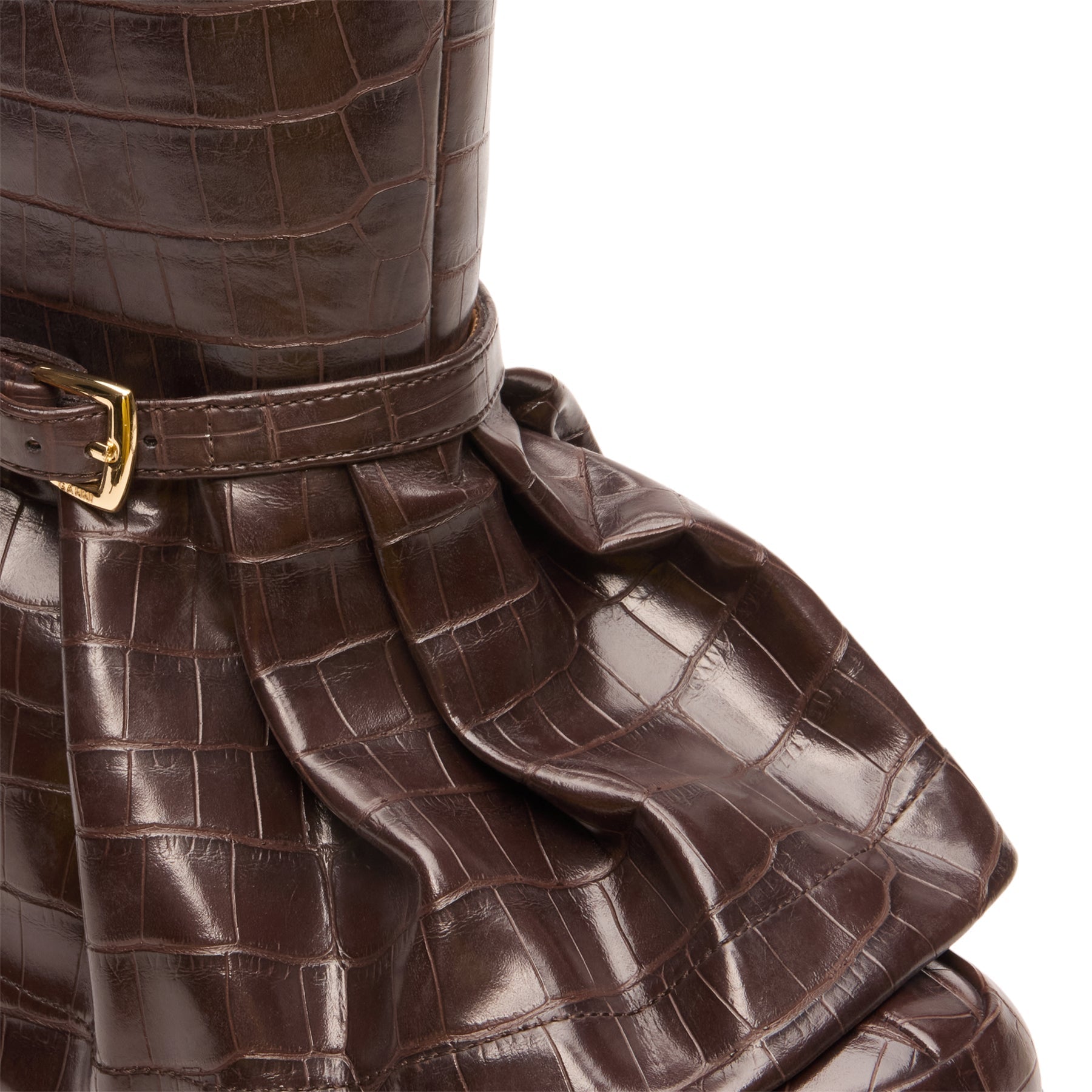 ganni-kat-high-boot-croco-chocolate-fondant  Footwear