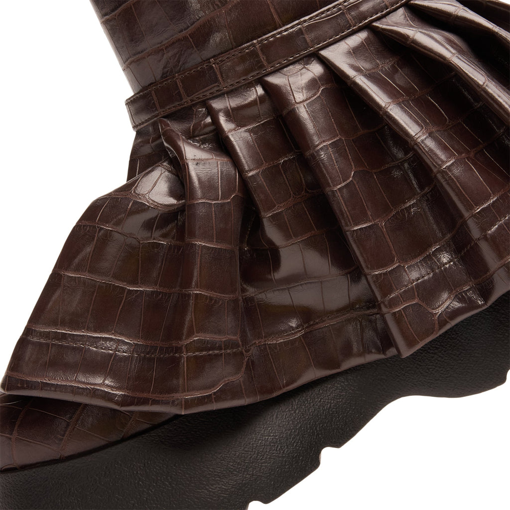 ganni-kat-high-boot-croco-chocolate-fondant  Footwear