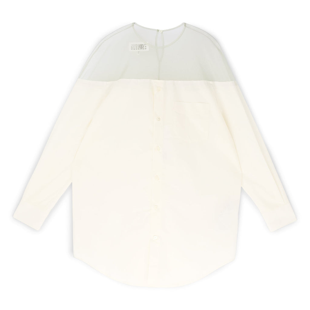 MM6 Maison Margiela Long-Sleeved Shirt (Off White) Top