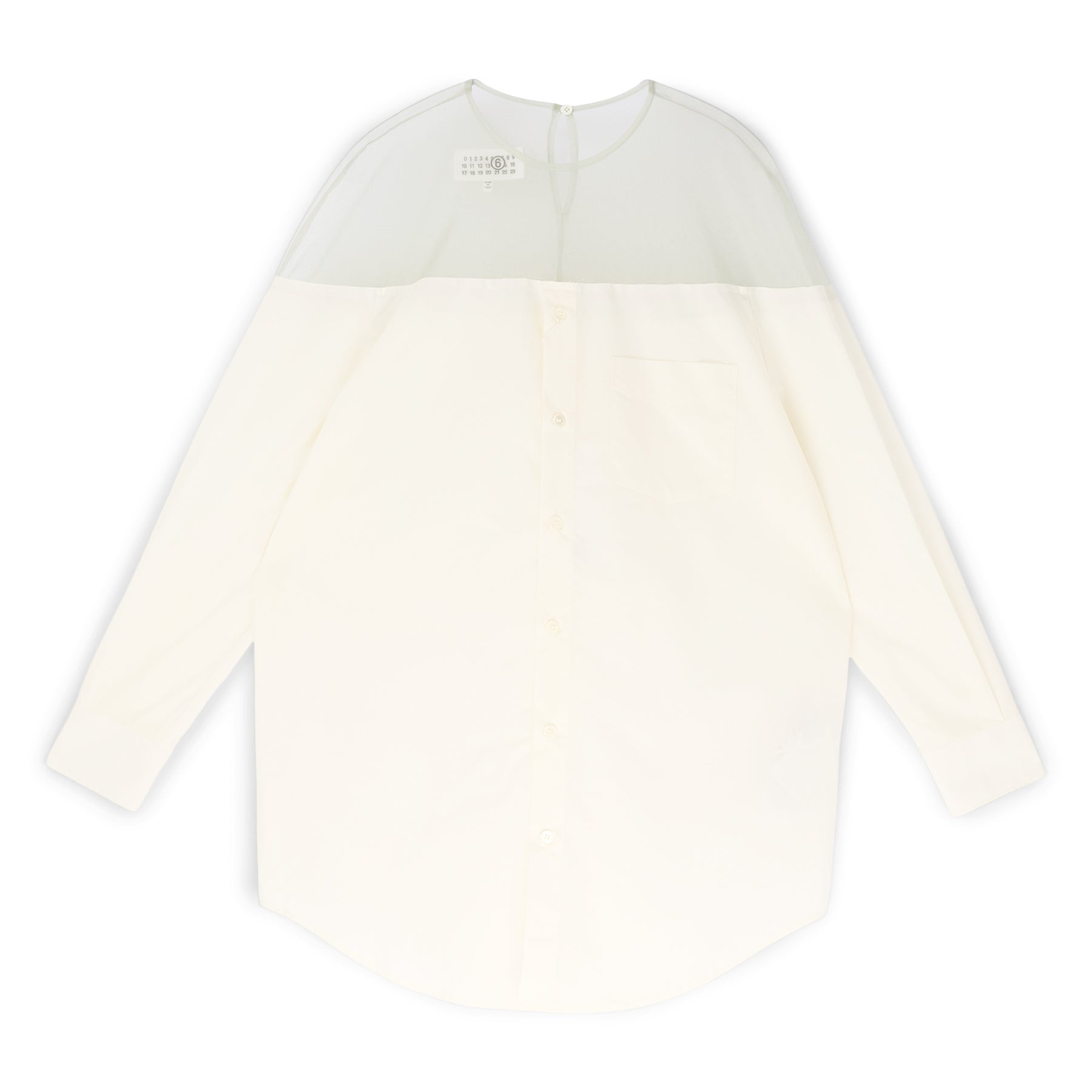 MM6 Maison Margiela Long-Sleeved Shirt (Off White) Top