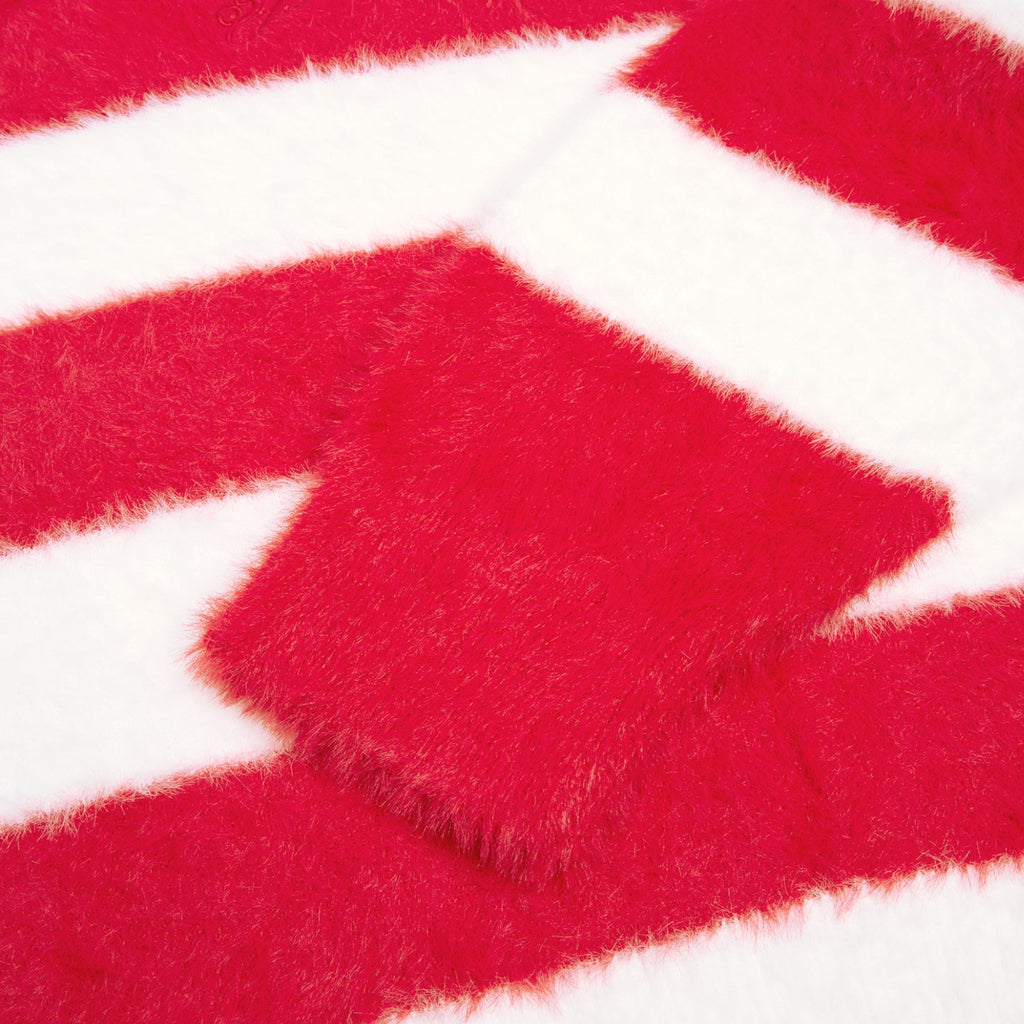 3.Paradis Fluffy Knit LS Polo (Redwhite) Top