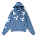 3.Paradis Flying Doves Hooded Sweater (Bluegrey) Top