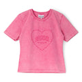 GANNI Heavy Cotton Heart T-shirt (Hot Pink) Top