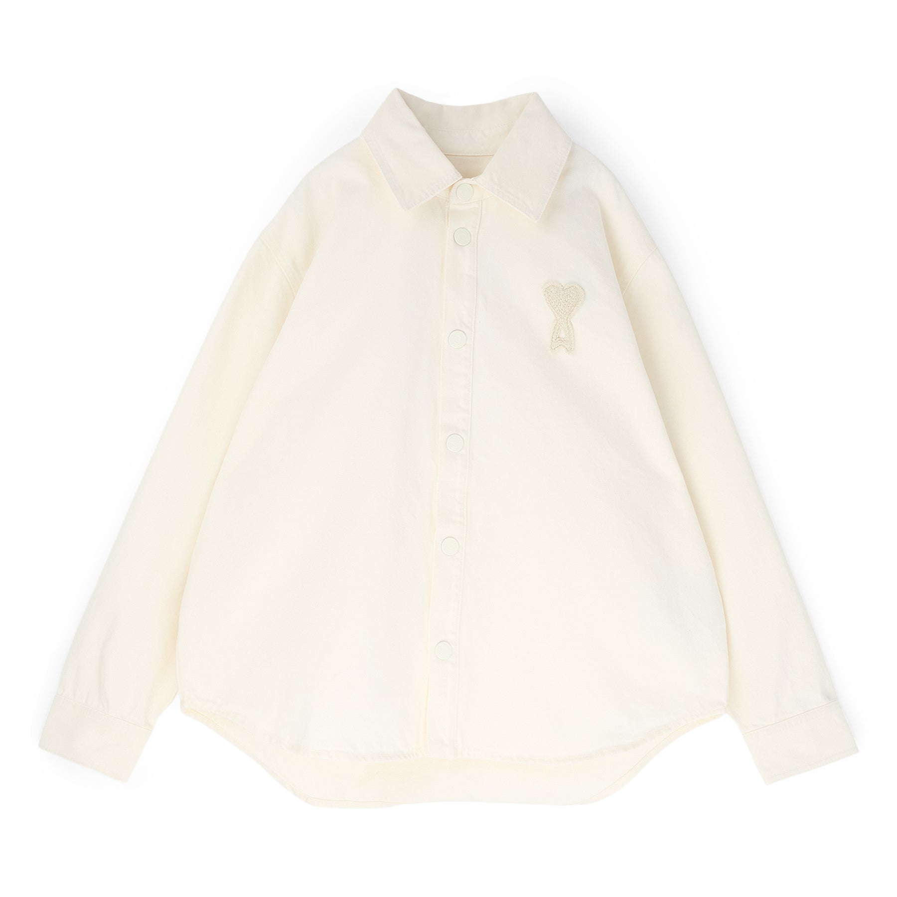 AMI Overshirt With Knitted AMI De Coeur (Blanc creme) Top
