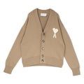 AMI Cardigan With Contrasted AMI De Coeur (Beige taupe/Ecru) Top