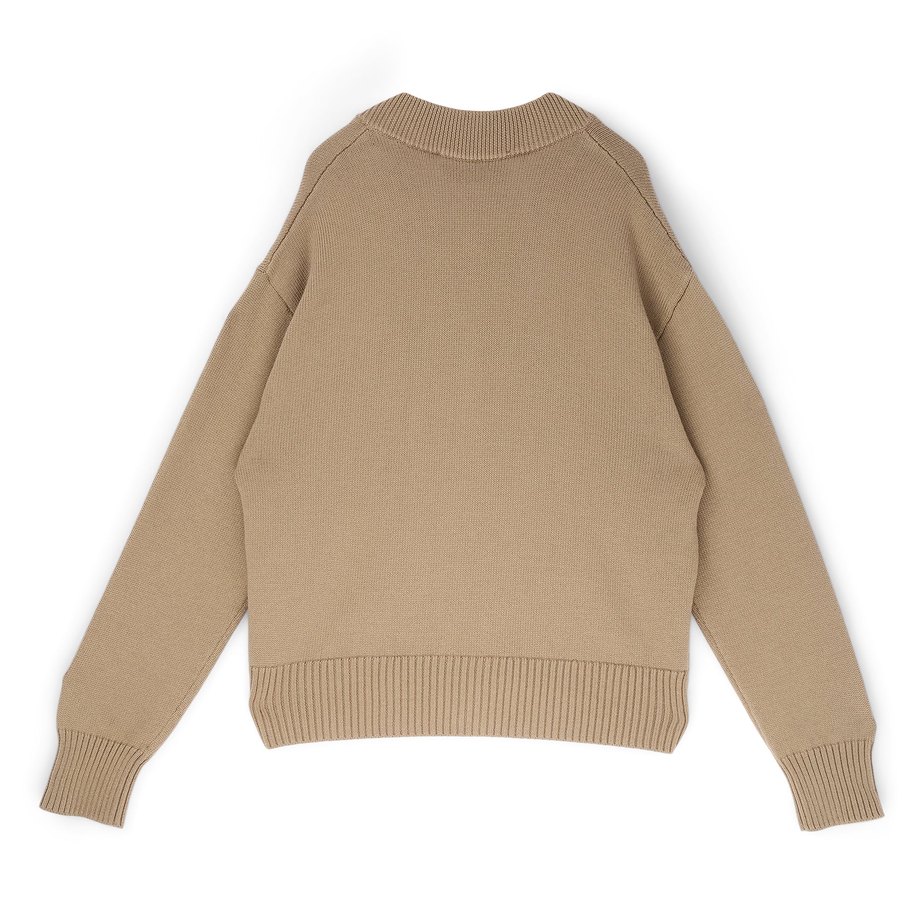 AMI Cardigan With Contrasted AMI De Coeur (Beige taupe/Ecru) Top