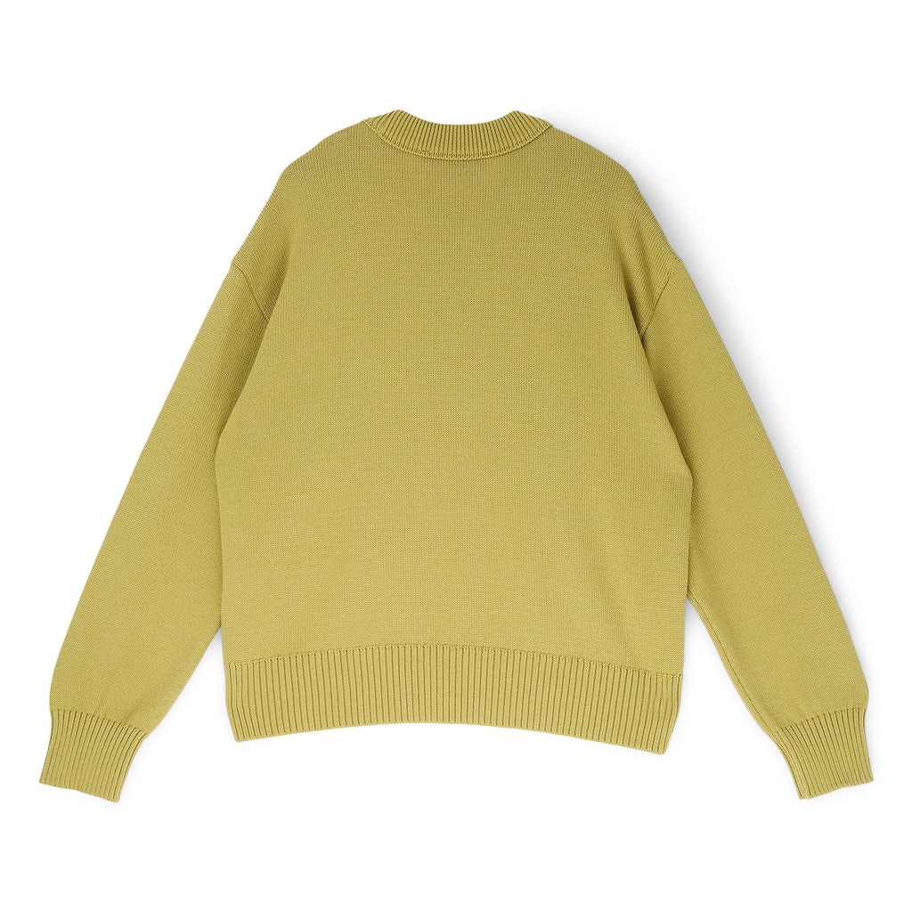 AMI Crewneck Sweater With Contrasted AMI De Coeur (Matcha/Ecru) Top