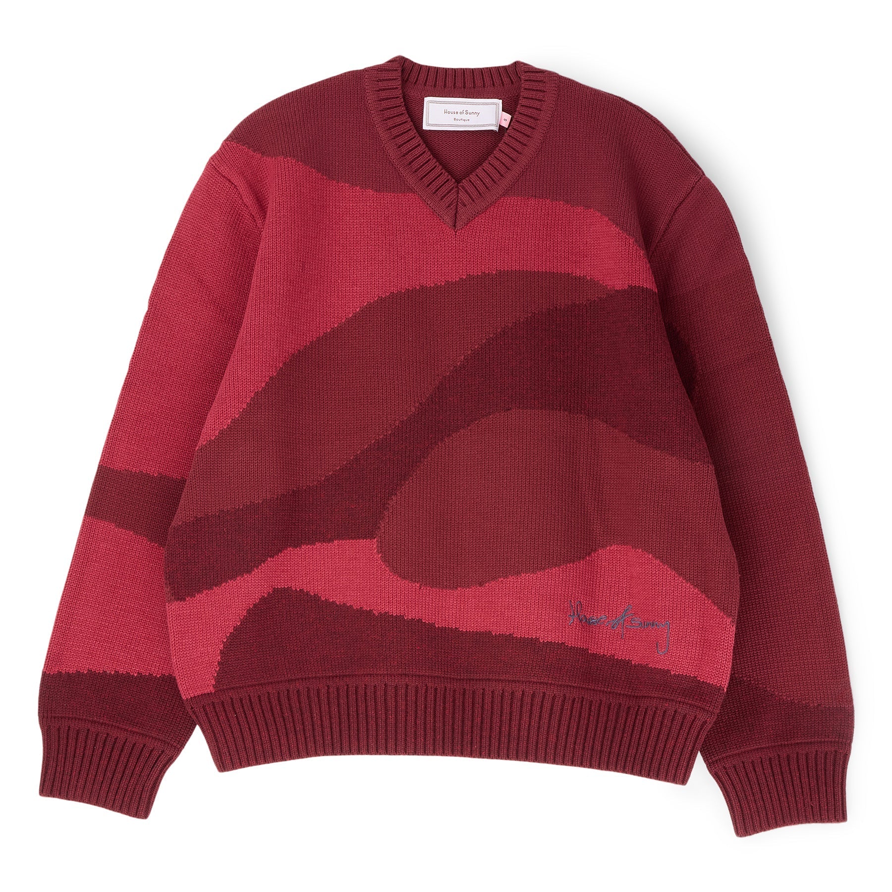 House of Sunny The Red Landscape Sweater (Ruby Red) Top