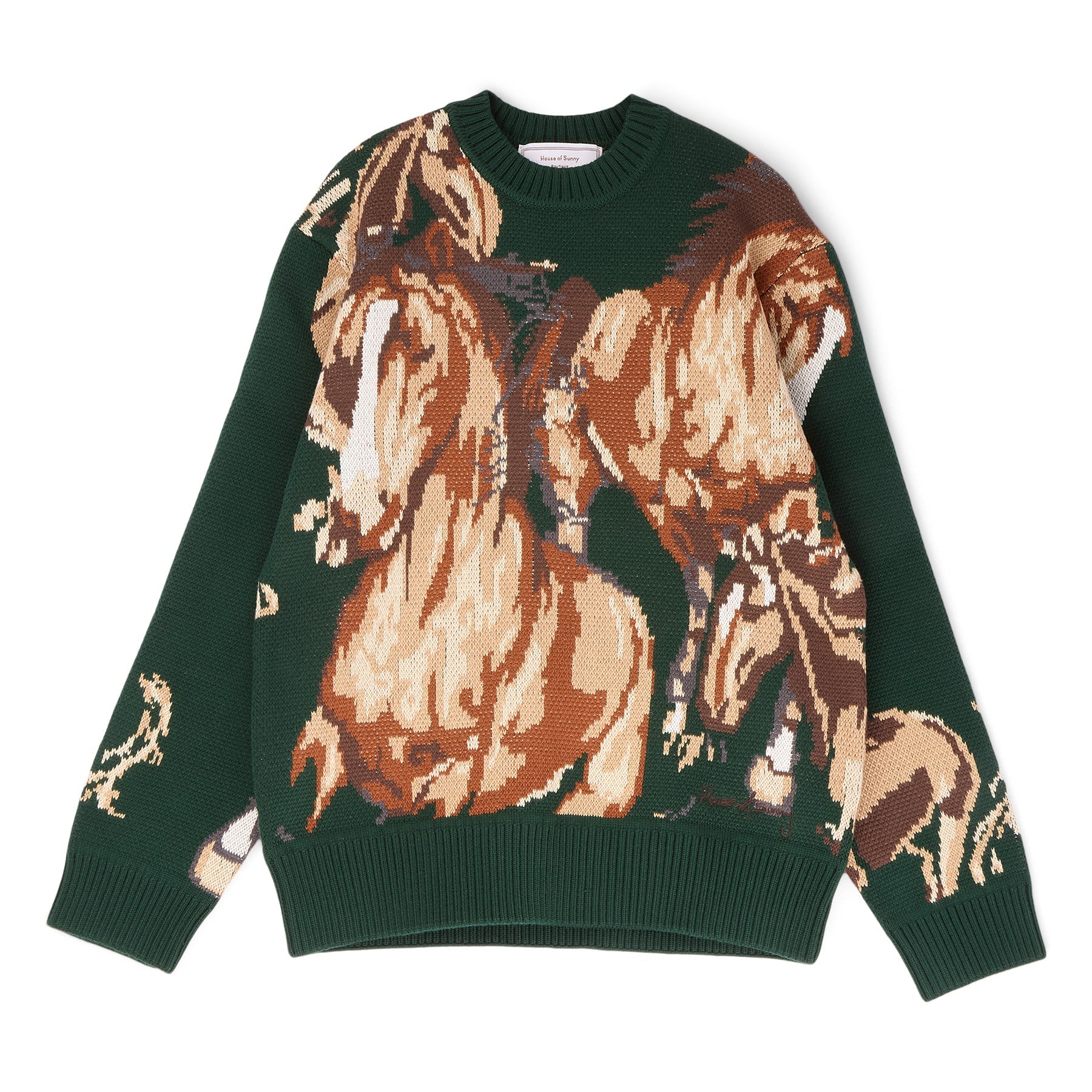 House of Sunny Wild Horses Sweater (Emerald Green) Top