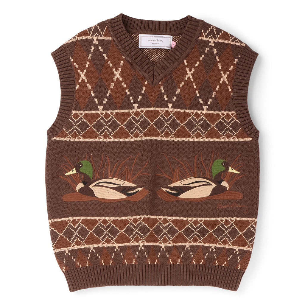 House of Sunny Ripples Vest (Tobacco) Top