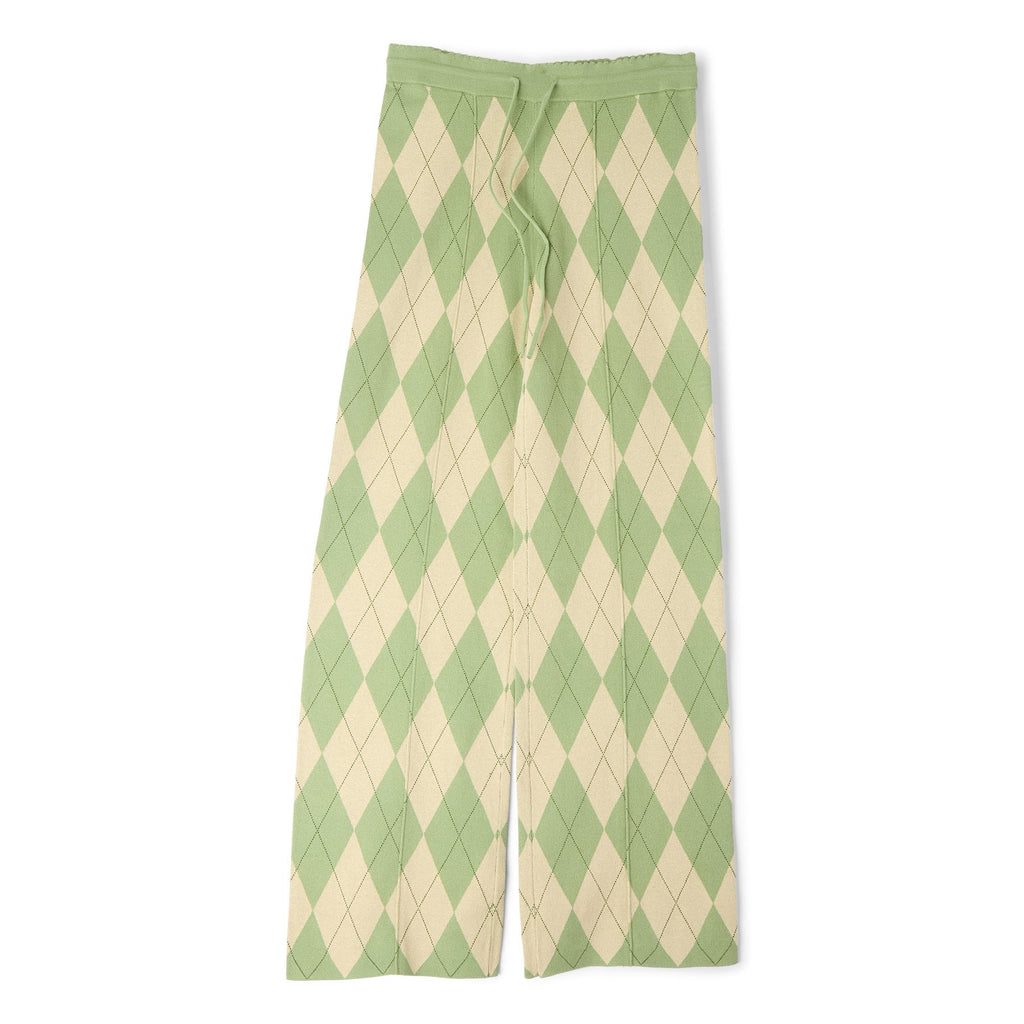House of Sunny Argyle Lounge Pant (Matcha) Trousers