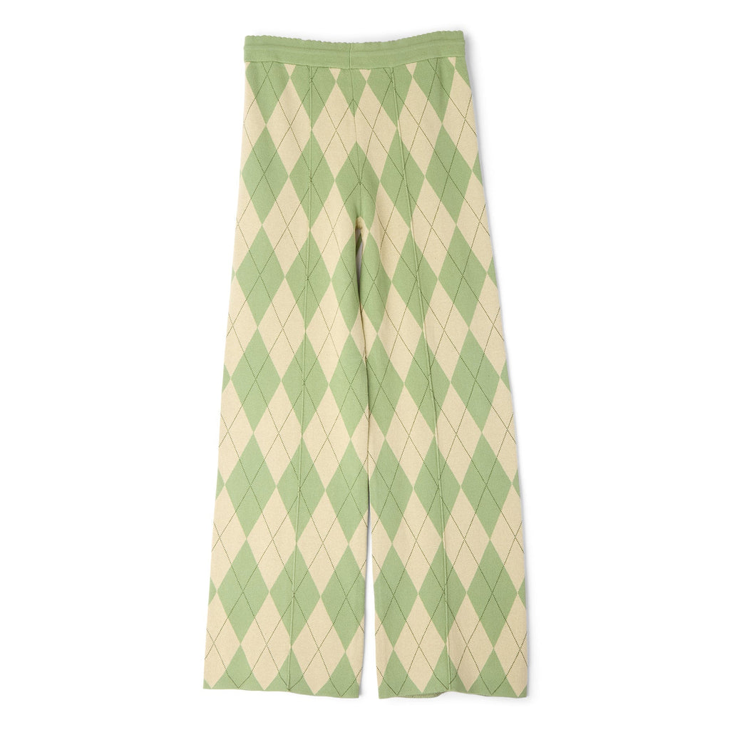 House of Sunny Argyle Lounge Pant (Matcha) Trousers