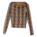 House of Sunny Leopard Multi Layered Long Sleeve (Multi) Top