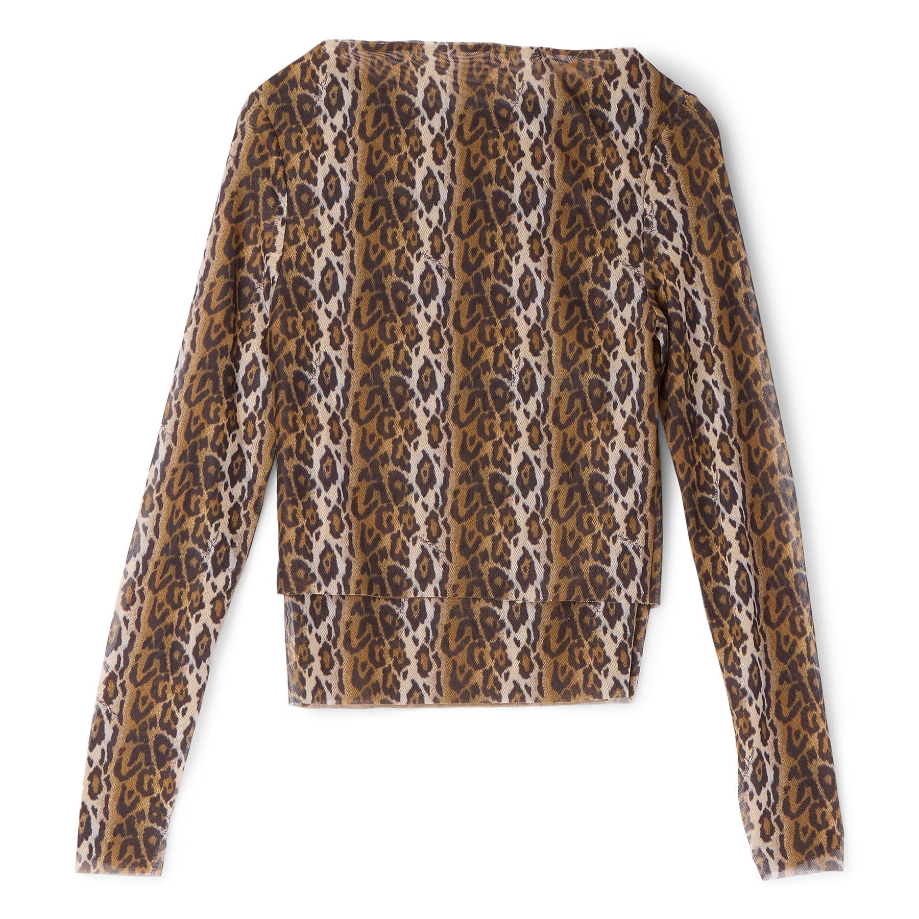 House of Sunny Leopard Multi Layered Long Sleeve (Multi) Top