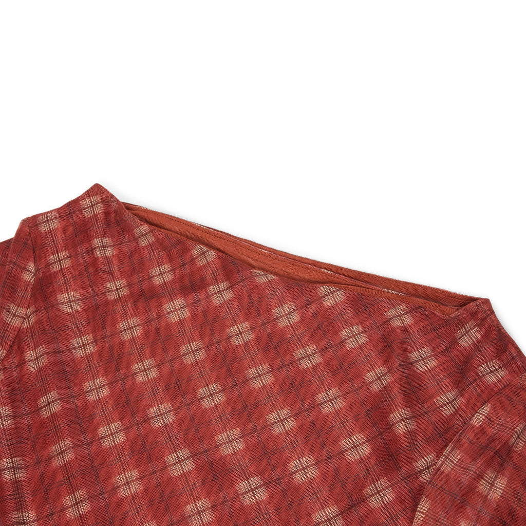 House of Sunny Retro Check Mesh Top (Multi)T-shirt  Top