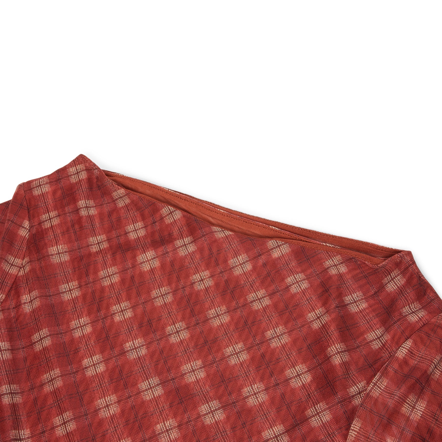 House of Sunny Retro Check Mesh Top (Multi)T-shirt  Top