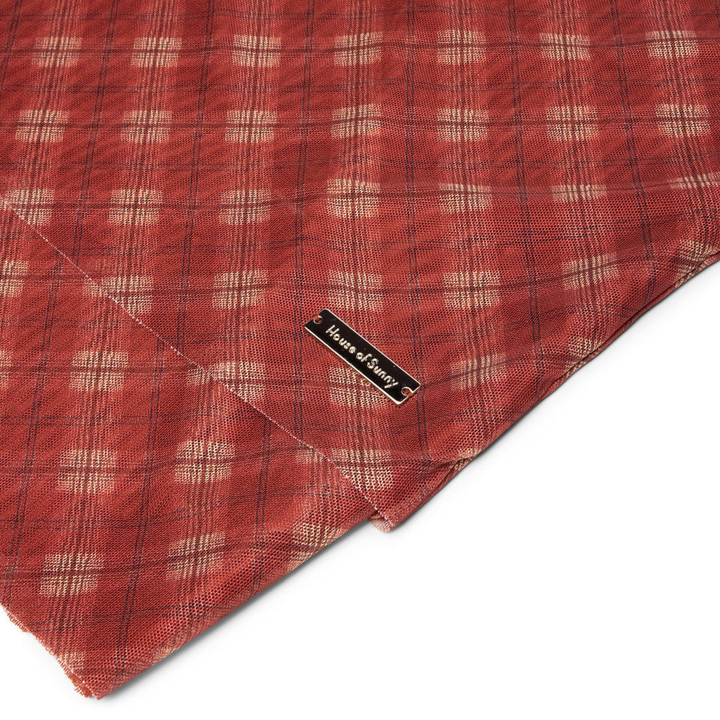 House of Sunny Retro Check Mesh Top (Multi)T-shirt  Top