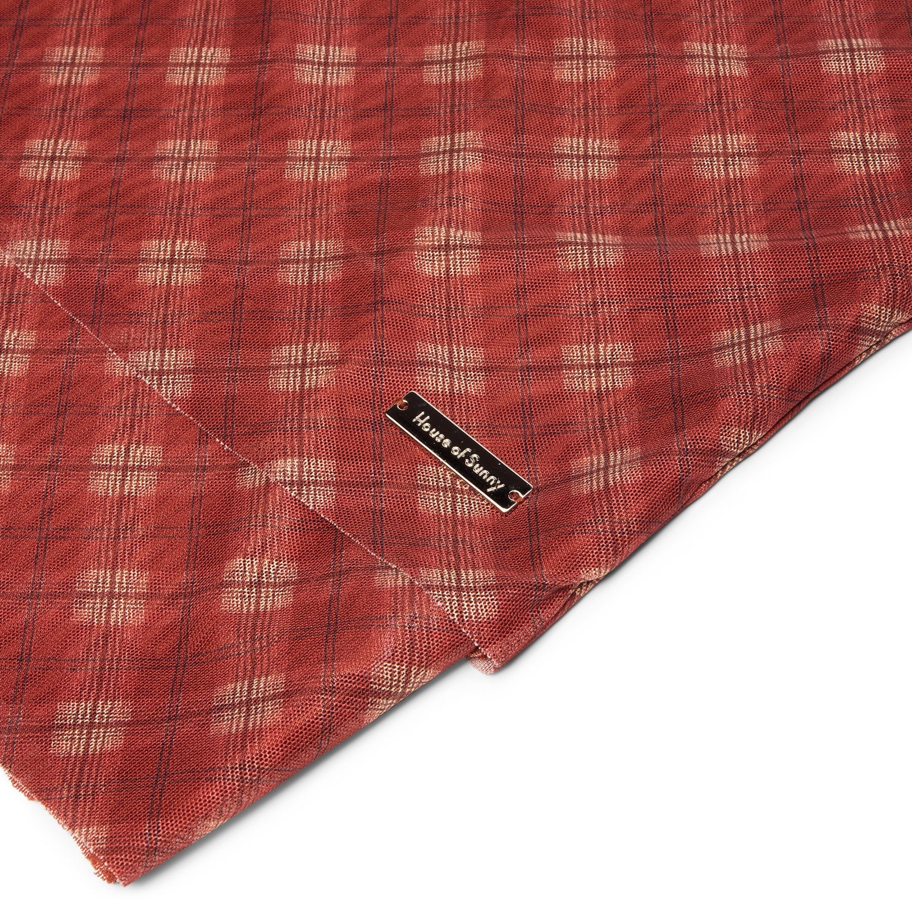 House of Sunny Retro Check Mesh Top (Multi)T-shirt  Top