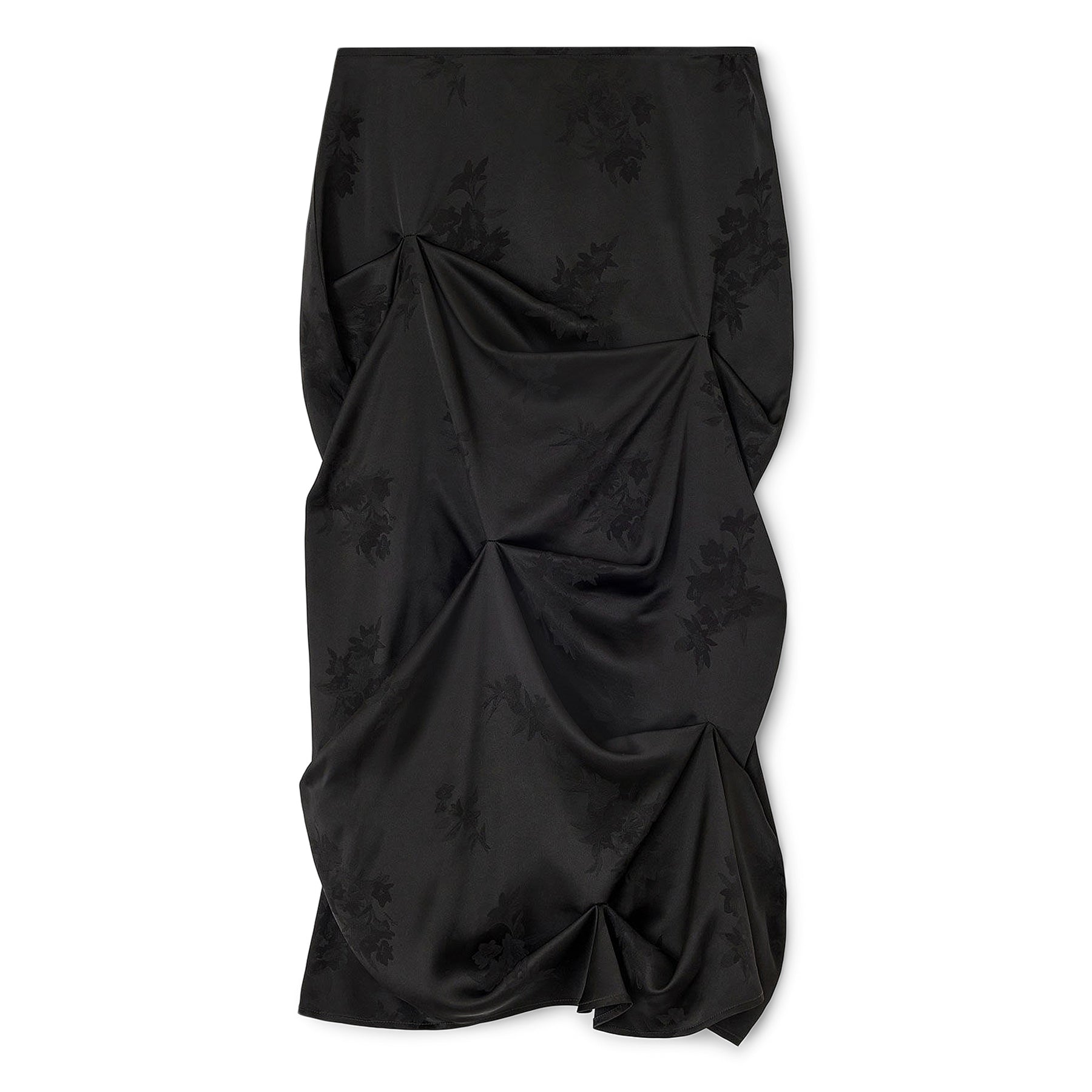 GANNI Jacquard Tuck Drpaed Skirt (Black) Trousers