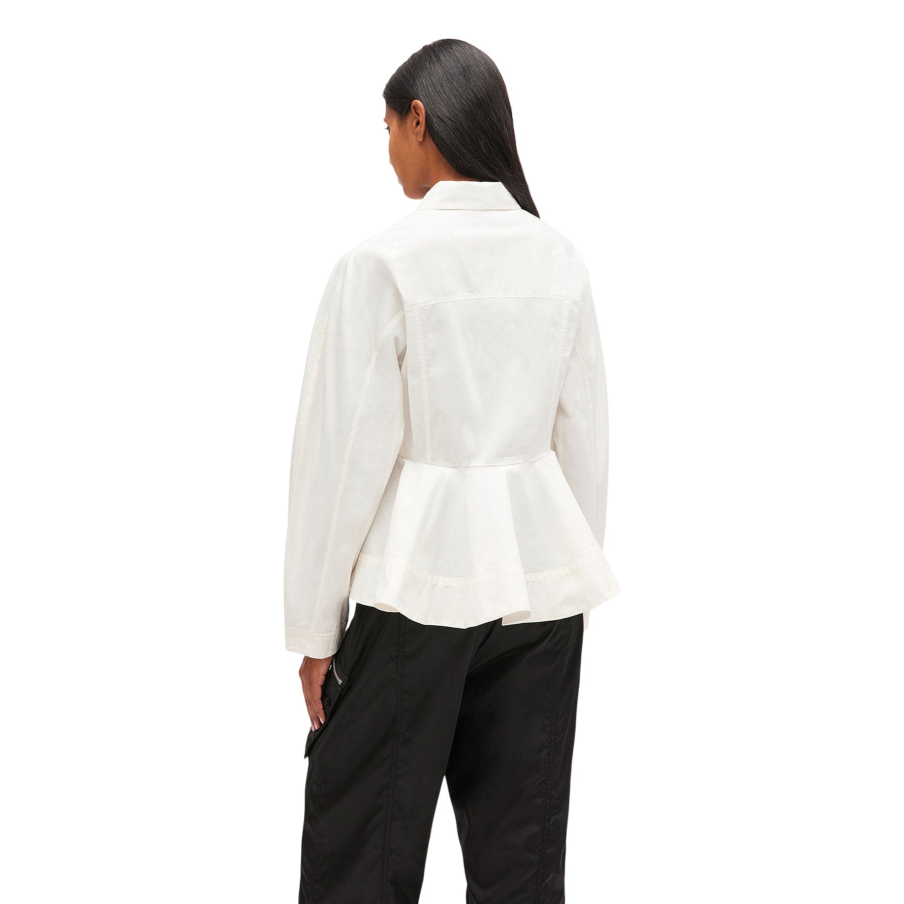 GANNI Peplum Shirt (Egret) Top