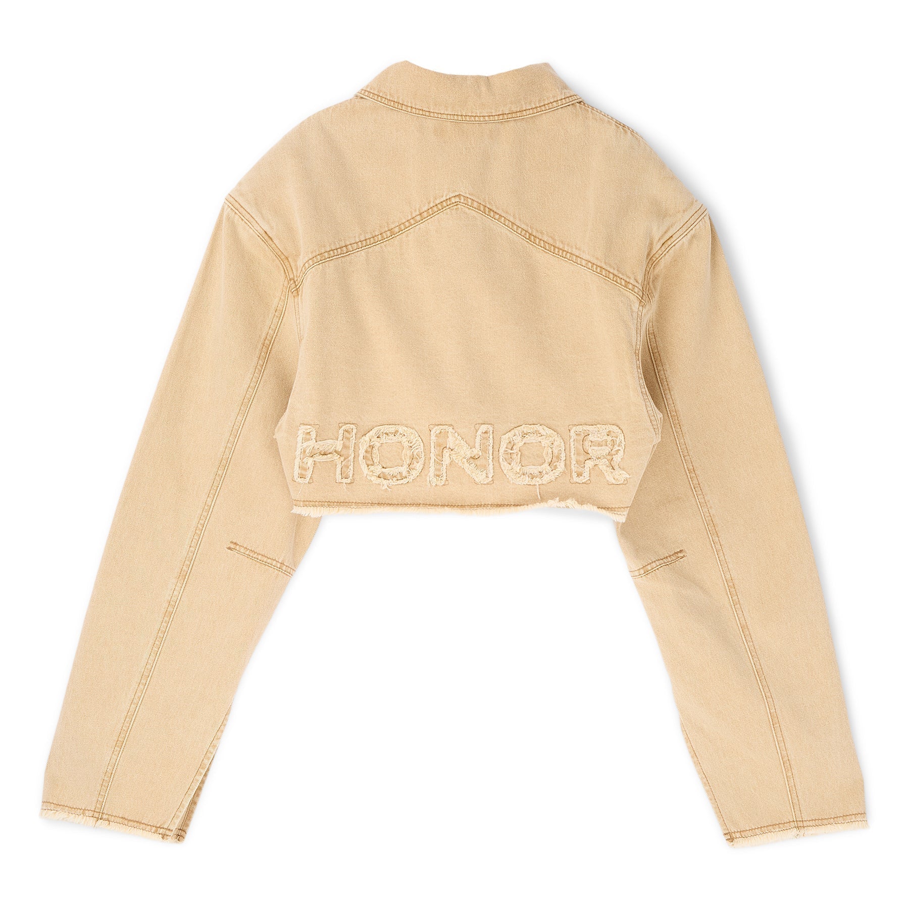Honor The Gift B-Summer Raw Edge Cropped Jacket (Tan) Top