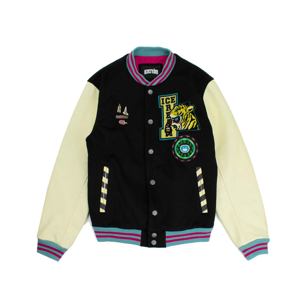 Ice Cream Dipped Varsity Jacket (Black) Top