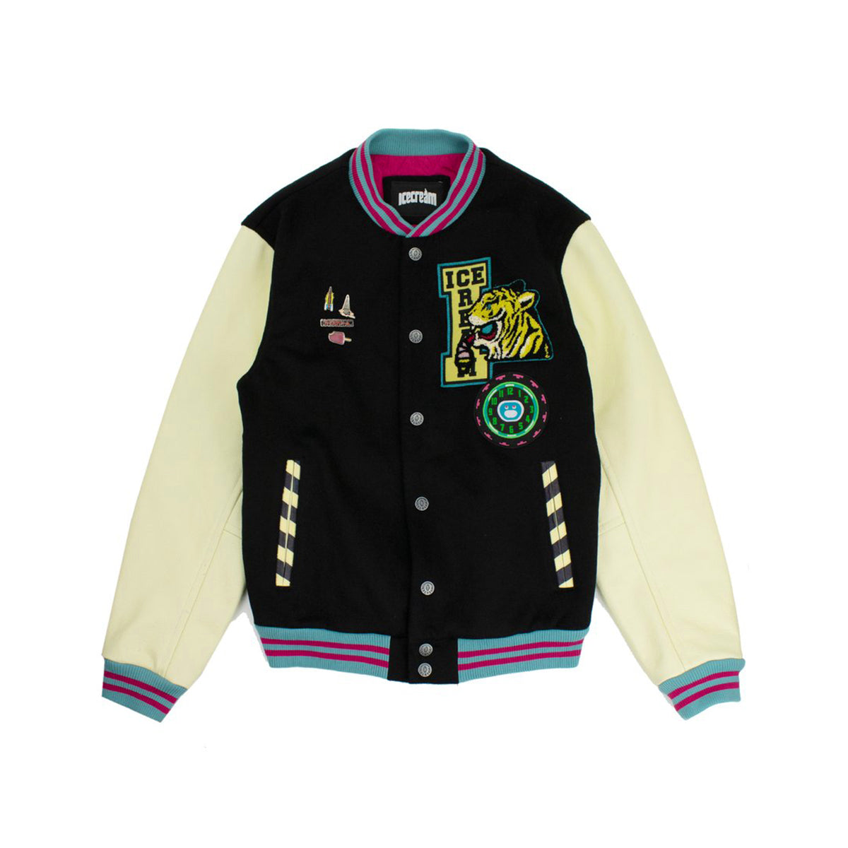 Ice Cream Dipped Varsity Jacket (Black) Top